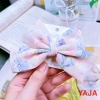 YAJA floral bow hair clip, top clip, fabric hair accessory, elegant girl, hairpin at the back of the head, ponytail chiffon headwear Item Picture